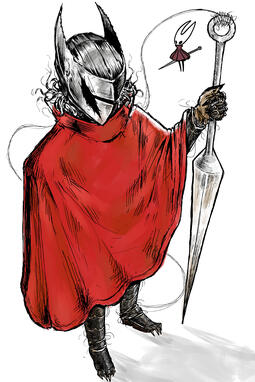"silsong" - personal interpretation of the video game character 'hornet' from 'hollow knight: silksong'.